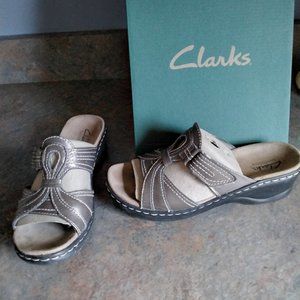 Clarks sandals, Pewter, Size 6 1/2M